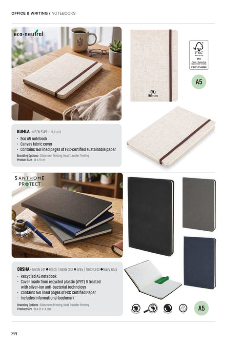 Notebooks & Diaries - corporate gifts catalogue, Kaaf Creations