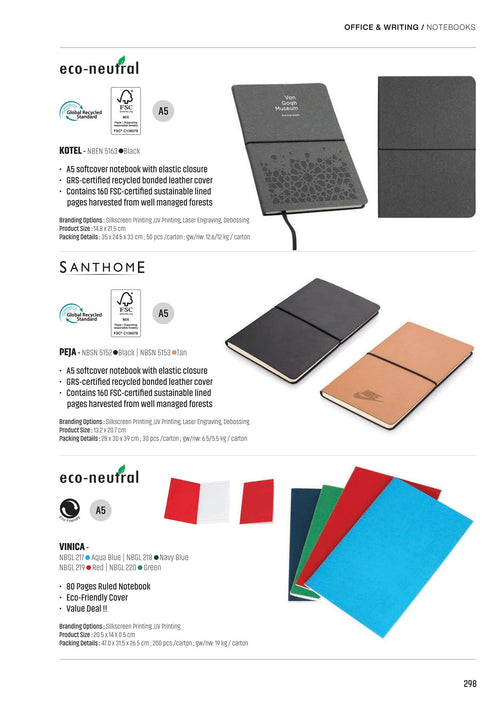 Notebooks & Diaries - corporate gifts catalogue, Kaaf Creations