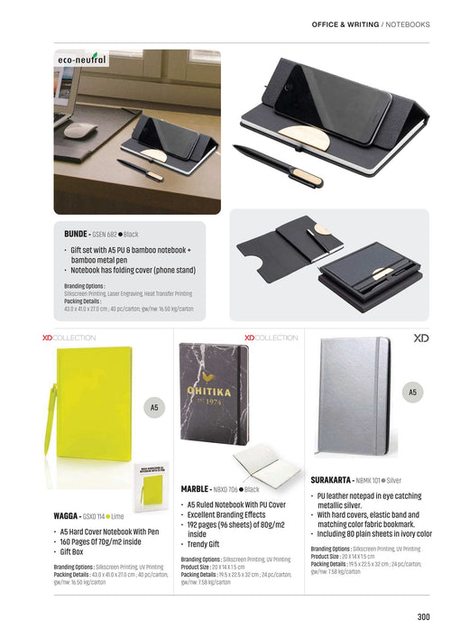 Notebooks & Diaries - corporate gifts catalogue, Kaaf Creations