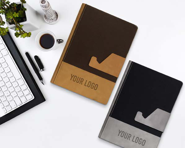 Dual-Tone A5 Notebook with Detachable Mobile Stand
